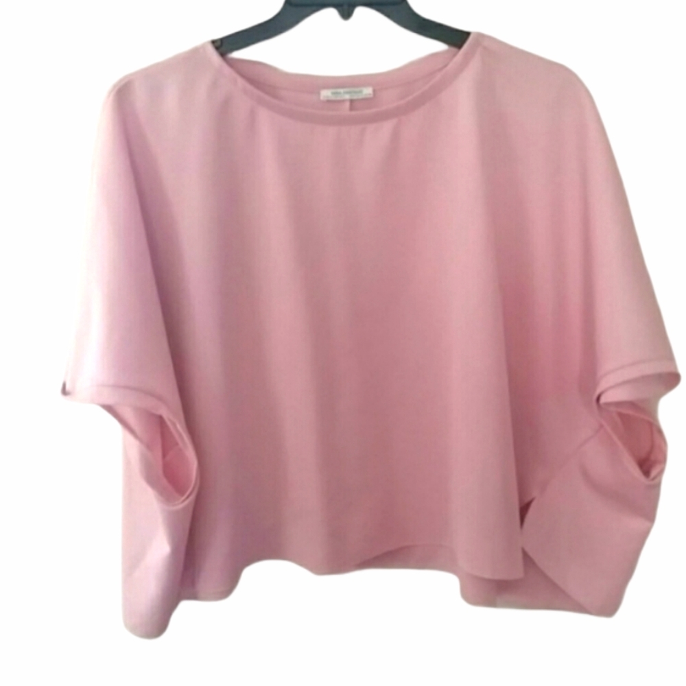 Zara Trafaluc Pink Dolman Sleeve OVERSIZED Crop Top EUC sz M